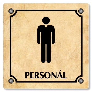 WC muži personál, 148x148mm, pergamen, Kansas